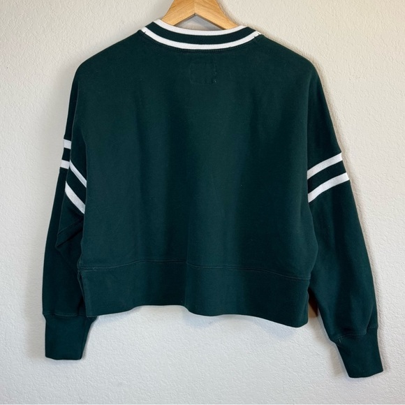 Abercrombie & Fitch Soft AF Denver Ski Club Colorado Crop Green Crew Sweatshirt - Picture 7 of 10